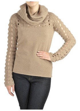 Sweter z ażurowymi rękawami Nougat