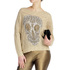 Sweter oversize z aplikacją Charlise RAN701 beige