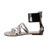 Sandały o metalicznym połysku MISS SIXTY Polly Q02241 silver-black