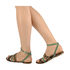 Skórzane sandały w panterkę Inuovo Lee 1166 eopard-dark brown-forest green