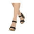Zamszowe sandały na korkowym koturnie DOTS Hetty 1719-335 black