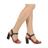 Skórzane sandały na grubym obcasie Simen 6583 black-red