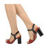 Skórzane sandały na grubym obcasie Simen 6583 black-red