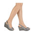 Metaliczne sandały na koturnie Karino 1154-127-P grey