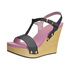 Sandały na drewnianym koturnie Mascha Hazel 14352 nero-pink