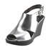 Metaliczne sandały na koturnie Karino 1222-078-P silver