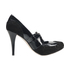 Pantofle DOTS Daphne 96214 black - lakierek/zamsz